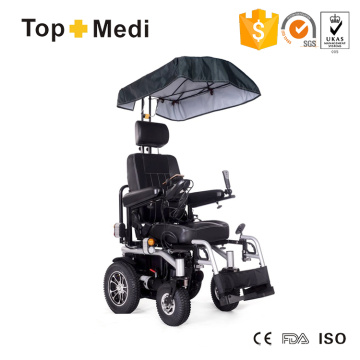 Topmedi Mise à jour en fauteuil roulant électrique avec support de téléphone de coupe auvent
